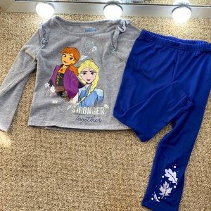 2T Disney Toddler Girl Frozen Shirt and Pants Set